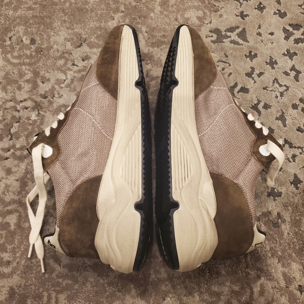 Golden Goose Running Sole Sneakers in Olive-Green Mesh and Leather - Picture 11 of 12